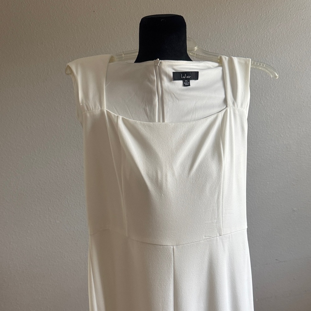 Lulu's Cream Cap Sleeve Jumpsuit